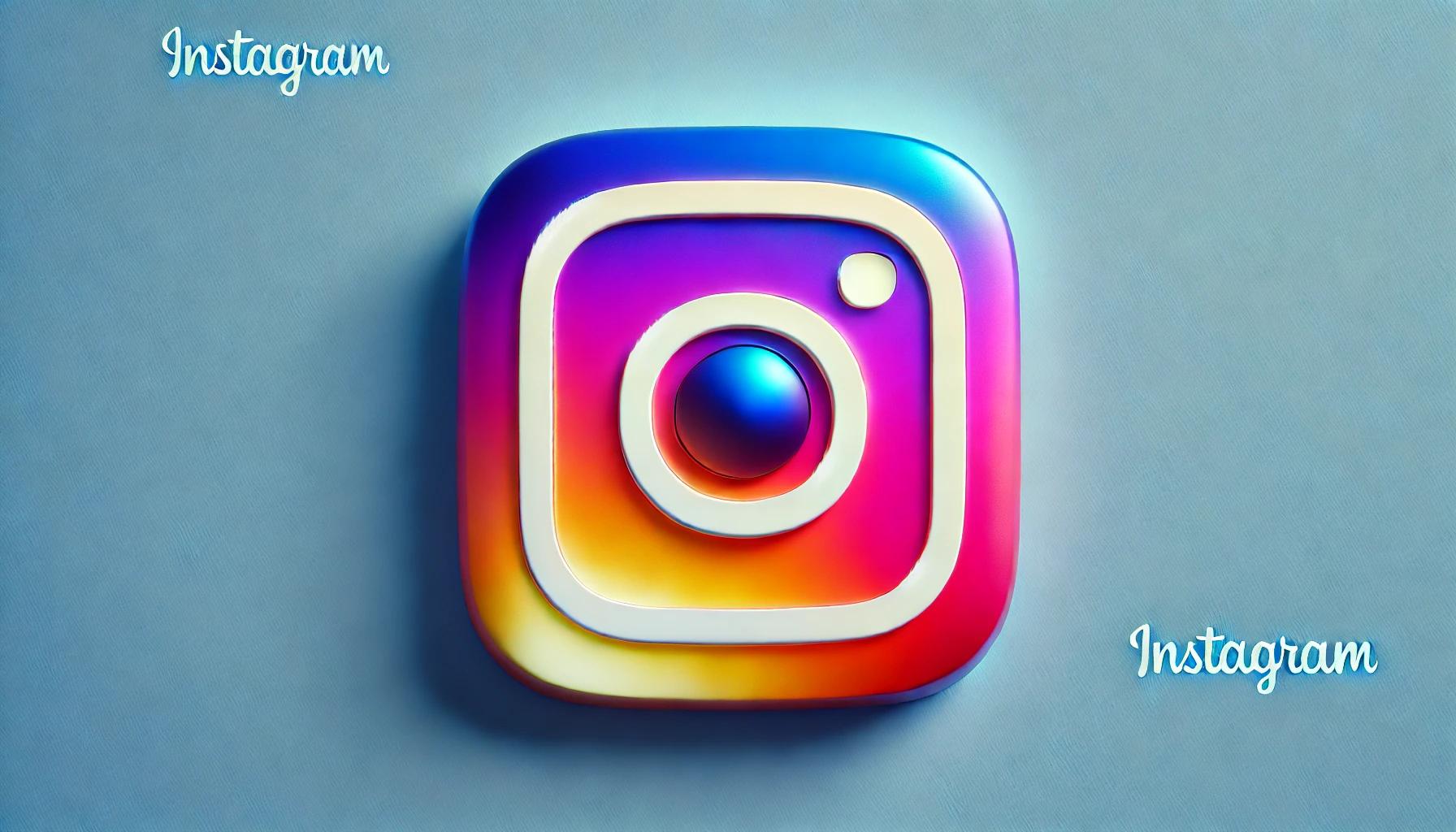 baby blue background with instagram logo